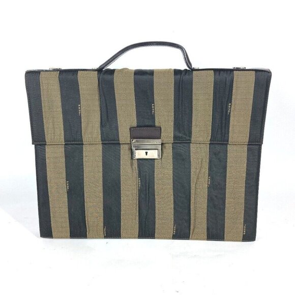 FENDI vintage Pecan Document Bag Briefcase Hand Bag Tote Bag Business bag - Picture 1 of 13